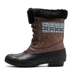 Bottes <span class=keywords><strong>de</strong></span> <span class=keywords><strong>neige</strong></span> classiques personnalisées en tissu PU pour <span class=keywords><strong>femme</strong></span>, légères, à tige haute droite, chaudes, avec fourrure, imperméables, doublure thermique en cachemire, soutien <span class=keywords><strong>de</strong></span> la voûte plantaire - Product Image 4