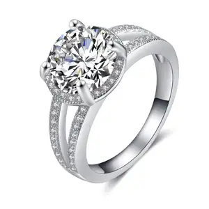 925 Sterling Zilveren Sieraden Zirkoon Bruiloft Verloving Diamanten Ringen Voor Dames Heren