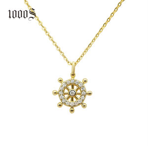 Collar de plata de ley <span class=keywords><strong>925</strong></span> con colgante de circón chapado en oro de 18K para mujer, joyería de moda al por mayor - Product Image 1