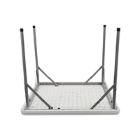 Table pliante carrée en plastique HDPE blanc, moderne, imperméable et stable, pour jardin, terrasse, fête en plein air