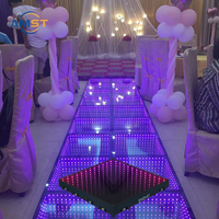 Plancher de danse magnétique RGB LED 3D Infinity Rainbow 50*50cm Abyss Plancher de danse pour DJ Party Mariage Noël Plancher de danse lumineux LED