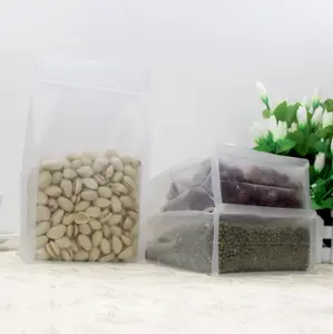 젖빛 8 개의 가장자리 밀봉 백 너트 비닐 봉투 젖빛 지퍼 잠금 알루미늄 콩 쌀 간식 비닐 봉투
