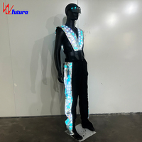 Gilet LED Cyberpunk, haut sans manches réfléchissant holographique RGB pour spectacle de scène, DJ, danseur, fête, cosplay, costume de spectacle