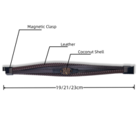 Boucle magnétique réglable en cuir de coquille de noix de coco verset biblique quotidien Bracelet NFC OEM/ODM contrôle d'accès de Communication RFID marron
