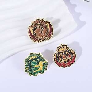 Broche de cuento de hadas Rose & Prince Bosque encantado Juego de pines de metal Estilo de dibujos animados Tema religioso y masónico Insignias de personajes de cuentos - Product Image 3