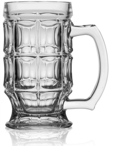 Verres à bière en verre nid d'abeille 400 ml, mugs à bière avec poignée - Product Image 1