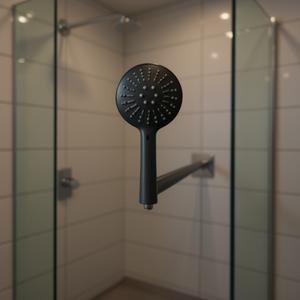 Elite Shower Head Matte Black Round Wall Mount Minimalist Bathroom Accessory - Product Image 2