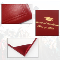 Protège-diplôme en similicuir lisse pour diplôme A4 8,5x11 avec impression dorée et carton intérieur blanc