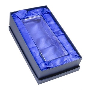 Trofeo in Vetro Trasparente 190X80X30 con Base in Legno, Cristallo, Ottone, Ferro e Carta, Stampa UV, Gadget per Fiere, Regali di Benvenuto - Product Image 3