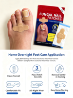 Patchs de Gel Réparateurs pour Ongles de Pieds, Traitement Nuit sur Base Tissu pour Ongles Abîmés, Épais et Décolorés, Emballés Individuellement
