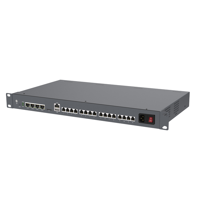 China Factory 16FXS 60Hz SIP Voice Gateway PBX Account 16 Phone Ports IP Telephone Gateway RJ45 Connector Fiber Optic Equipment