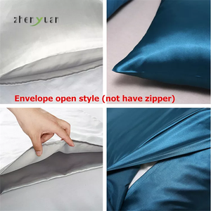 工場無料サンプル高級シルクサテン枕カバーカスタムサテンポリエステル高級枕ケースカバー刺繍ロゴ付き - Product Image 4