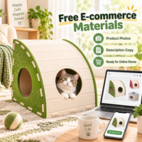 Maison pour chat en feutre incurvée, abri fermé pour animaux de compagnie, lit pour chat doux et durable, montage facile, couleur personnalisée, vente en gros OEM