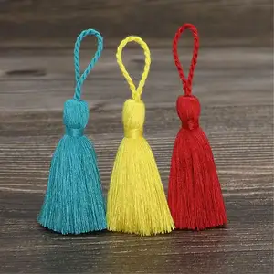 Sjzmm free sample handmade hige quality 5.5cm tassels 100%cotton multi color for garment curtain accessioires