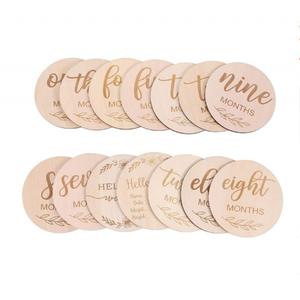 Stock eco-friendly in legno per bambini oggetti di scena commemorativi in legno carta pietra miliare inciso al Laser trucioli <span class=keywords><strong>regalo</strong></span> modello di stile - Product Image 5