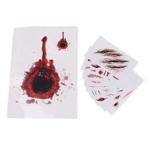 Nouveau Tatouage Corporel Temporaire Imperméable Décoratif pour Halloween : Autocollant Maquillage Créatif Effet Sang et Cicatrice de Zombie - Product Image 3