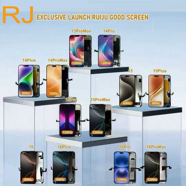 RJ OLED Display Screen for 12 13 14 15 16 17 Pro Max with Warranty 120Hz Replacement Soft OLED RJ LCD
