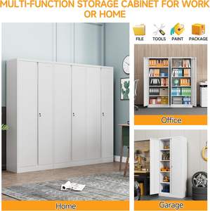 بيع بالجملة معدن حديث فولاذ طويل القامة مع 4 أرفف قابلة للتعديل قفل باب للمكتب والمنزل والمطبخ أو ورشة العمل - Product Image 6