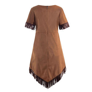 Ragazze Costume nativo americano manica corta girocollo con nappina abito fascia per cintura in Costume ragazza indiana - Product Image 2