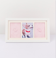 Commande en gros personnalisé cadre photo commémoratif pour animaux de compagnie empreinte argile chien chat patte Kit d'impression pour cadeau d'anniversaire souvenir