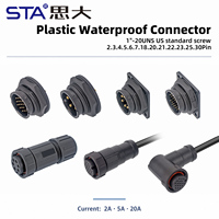 Conector Impermeable con Bloqueo de Bayoneta UNEF de 1"-20 Equivalente a LTW, Macho y Hembra, Montaje en Panel, Conector Cuadrado para PCB, 2, 3, 4, 5, 6, 7, 18, 20, 21, 22 Pines