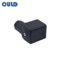 Connecteur en stock avec boîtier noir et joint NBR, compatible Hirschmann GDM 3109 DIN 43650 Forme A pour électrovanne