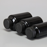Flacon en plastique PET noir écologique à prix abordable pour capsules et pilules de suppléments vitaminiques