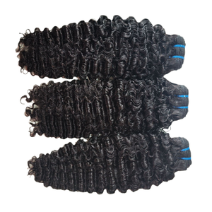 Ciocche di <span class=keywords><strong>Capelli</strong></span> Umani Birmani Ricci Vergini Non Trattati, Qualità Professionale, Allineamento Cuticolare, Grezzi 1B, Doppia Trama per <span class=keywords><strong>Extension</strong></span> - Product Image 2