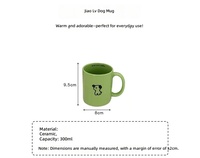 Mug en céramique personnalisé avec logo, tasse à eau pour couple, design esthétique, tasse à café avec motif chiot vert sans tristesse