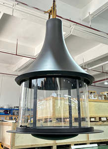 Cheminée suspendue de style moderne <span class=keywords><strong>Poêle</strong></span> à <span class=keywords><strong>bois</strong></span> au plafond avec installation autoportante Salon en acier au carbone - Product Image 2