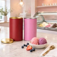 Tube en papier personnalisé imprimé pour crème glacée, emballage recyclable pour desserts glacés