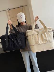 Bolsa de deporte de gran capacidad con logotipo personalizado, bolsa de deporte portátil para mujer, bolsa de gimnasio Rosa marrón para niñas, bolsa de viaje para gimnasio - Product Image 1