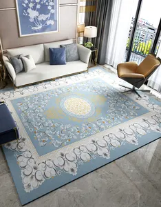 Elegant America Oushak Alfombras Para Sala De Estar Modern Carpet for House Cynthia Sky Blue Romantic Rectangle Machine Made