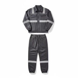 Combinaison de travail réfléchissante bleue pour hommes, uniforme de sécurité en coton avec bandes argentées pour usage industriel, nylon/polyester/coton/personnalisé - Product Image 4