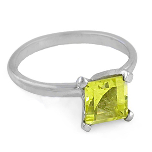 Valor para el dinero Anillos de piedras preciosas en forma cuadrada Joyería Anillos de circonita cúbica amarilla hechos a mano Anillo de plata esterlina 925 - Product Image 3