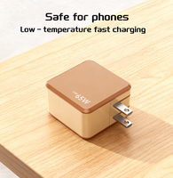 Chargeur rapide 65W GaN PD3.1 QC2.0 avec ports Type-C/USB (boîte cadeau) Câble pliable de 0,9 m Écologique Portable Protection OTP