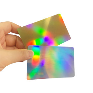 Sang trọng CR80 Holographic không thấm nước UV bù đắp in <span class=keywords><strong>PVC</strong></span> thẻ trống dập nóng bề mặt kết thúc từ - Product Image 5