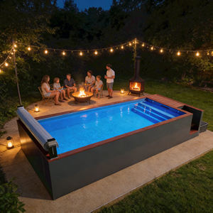 Piscine rectangulaire en fibre de verre, piscines préfabriquées, spa de natation, bain froid, piscine hors sol - Product Image 1