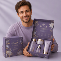 Boîte d'emballage cosmétique violette personnalisée avec logo, impression botanique dorée, insert découpé, plateau pour produits de soin, boîte cadeau postale, vente en gros