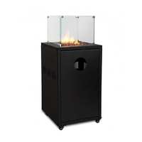 Table de foyer au gaz à flamme courte moderne en acier noir avec revêtement en poudre, portable, pour l'extérieur, fournitures de jardin, chauffage 8KW