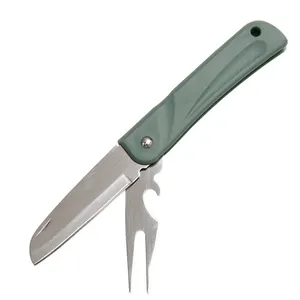 4.1 Inch Handle Multifunctional Knife Foldable Fruit Knife 3Cr13 Blade Knives With Fork