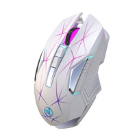 Souris de jeu RGB rechargeable HXSJ T300 2.4G 600mAh pour ordinateurs, rétroéclairée, 7 boutons, optique, filaire et sans fil, prix attractif