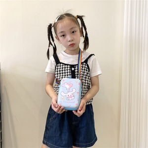 Bolso de hombro de niña de dibujos animados con personalidad creativa, bolso de mensajero ligero para niños, estuche de lápices de PVC con cremallera de gran capacidad - Product Image 6