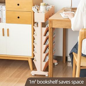 Chariot à livres roulant à 5 niveaux, étagères de rangement multifonctionnelles mobiles avec roues verrouillables pour bureau, bibliothèque, salle de classe - Product Image 2