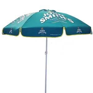 도매 저렴한 해변 우산 큰 정원 우산 사용자 정의 승화 인쇄 안티 UV 홍보 광고 우산