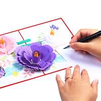 Bouquet coloré Offre Spéciale voeux 3d Pop Up carte pour cadeau d'anniversaire mère Wards avec enveloppe