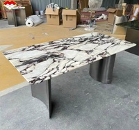 Grande dalle moderne OEM/ODM en marbre Calacatta Viola veiné violet, étanche, écologique et durable pour tables à manger et tables basses