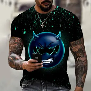 Camiseta de manga corta con estampado 3D para hombre, camisa de Hip-hop de talla grande xxxxxxl