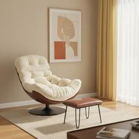 Fauteuil inclinable moderne en velours doux et confortable, idéal pour se reposer, chaise individuelle décontractée pour balcon, mobilier de maison rotatif