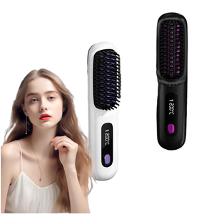 Peigne lissant pour les poils du corps sans fil rechargeable portable avec technologie à ultrasons en plastique, <span class=keywords><strong>brosse</strong></span> lissante sans fil de petite taille - Product Image 2
